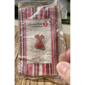 00028 Go Red for Women Red Dress American‎ Heart Association Awareness Pin